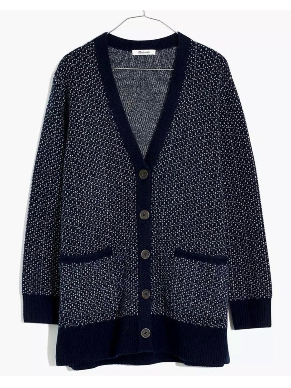 Madewell Bird's Eye Maysfield Cardigan Sweater in Coziest Yarn Size XXS NWT